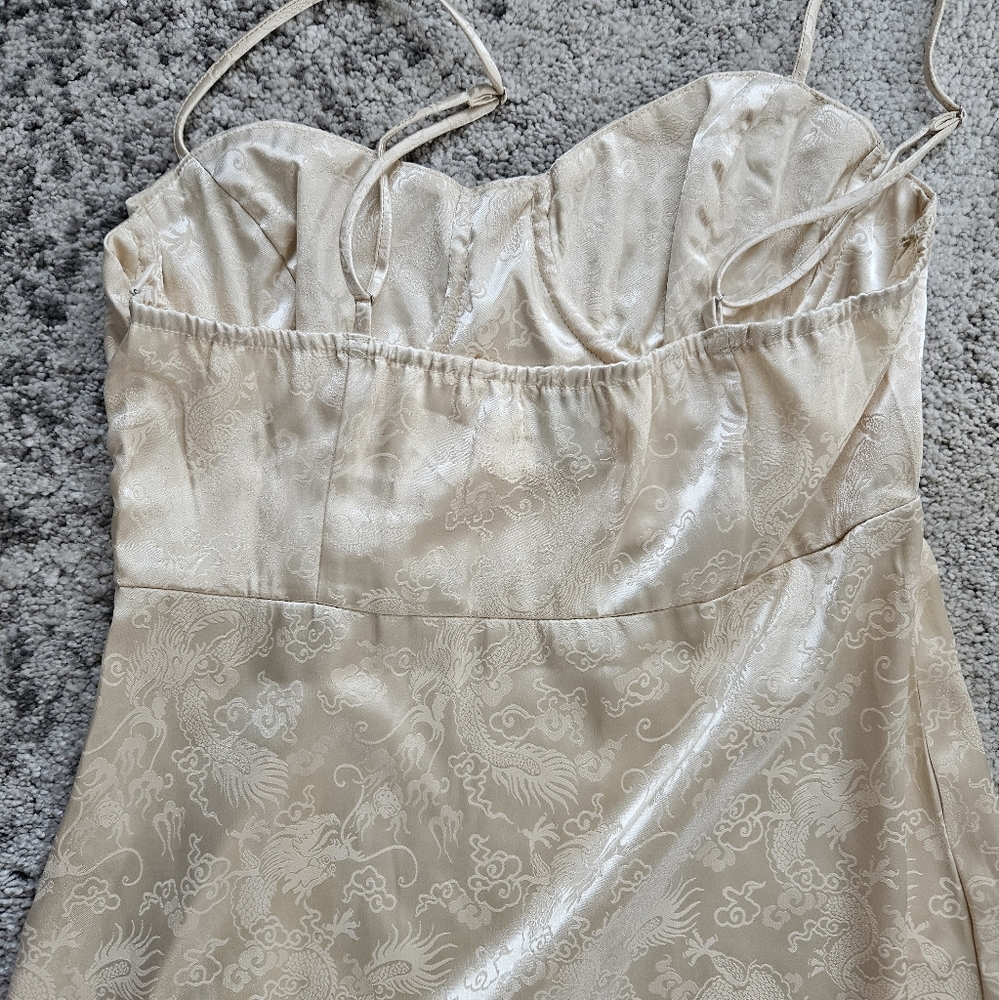 Princess Polly Champagne Satin Slip Dress - Picture 8 of 13